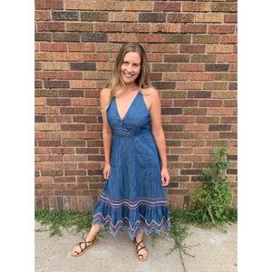 Free People Seaside Denim Midi Dress